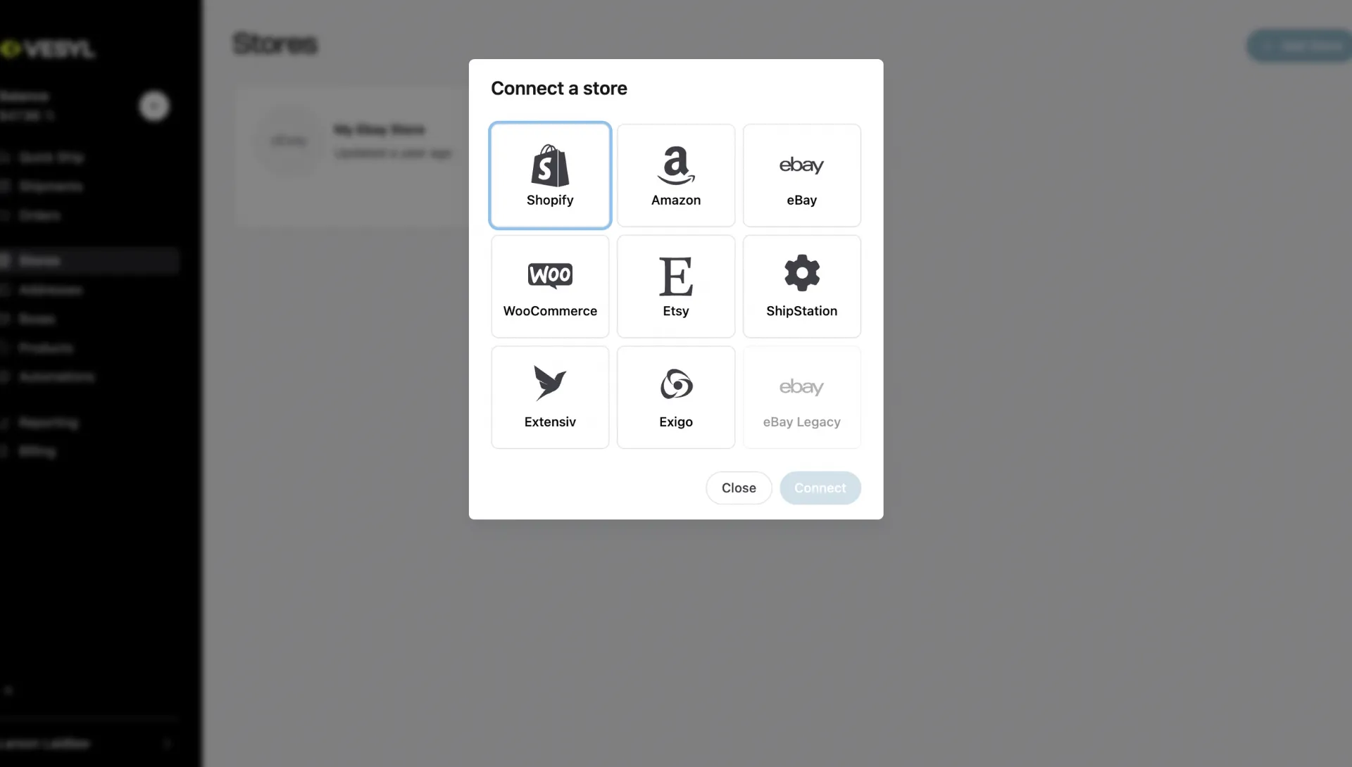 Vesyl integration screenshot
