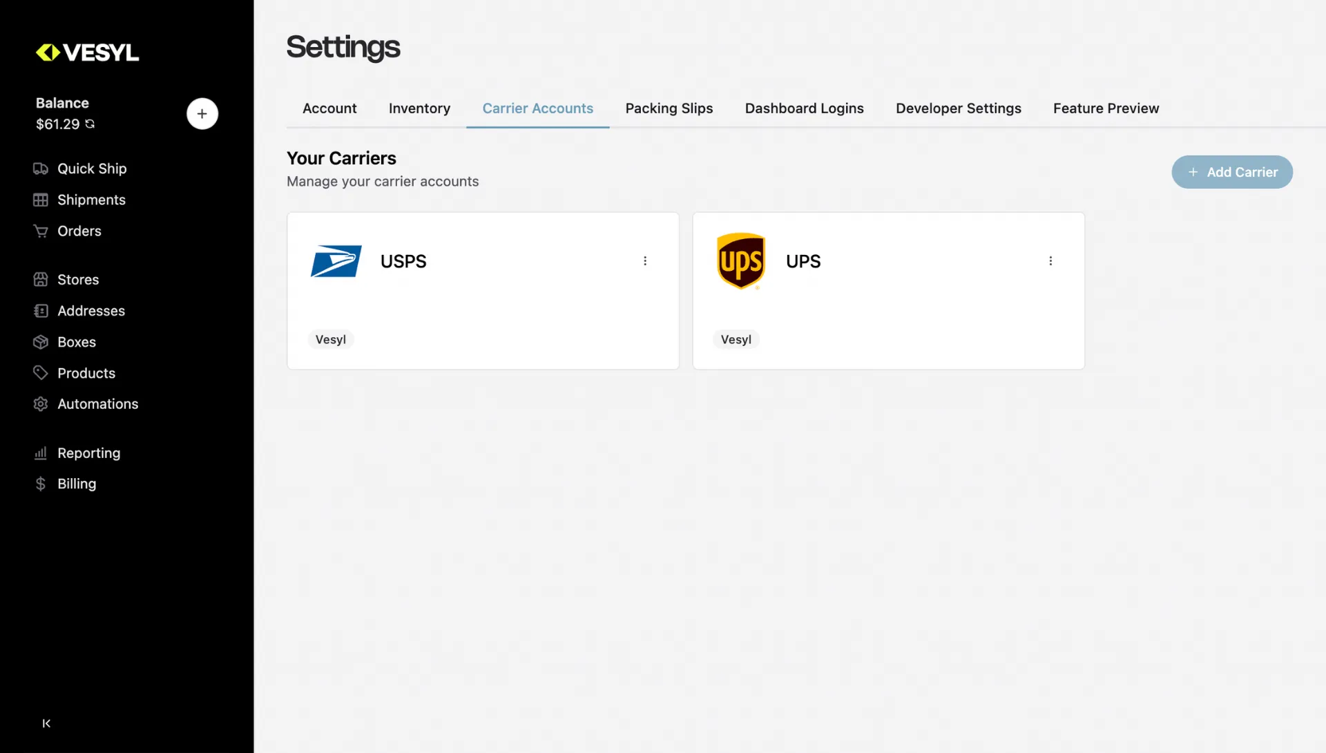 Vesyl screenshot integration management