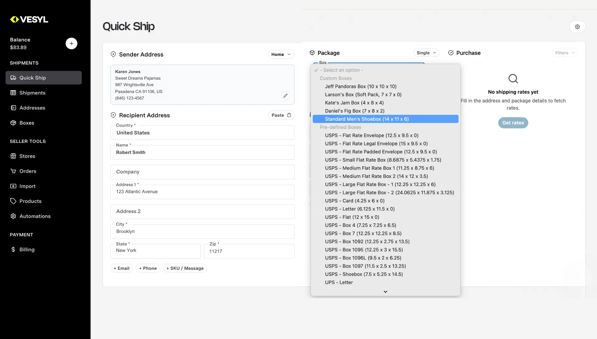 Vesyl screenshot quicksip