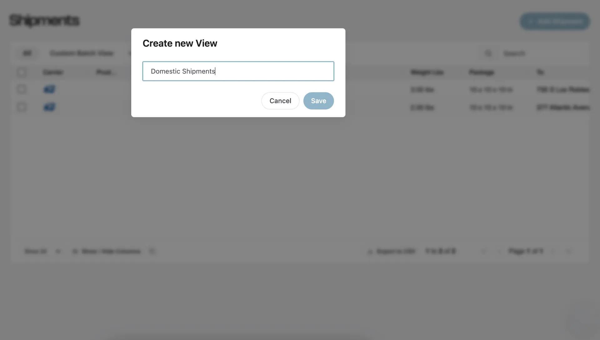 Vesyl screenshot shipping management