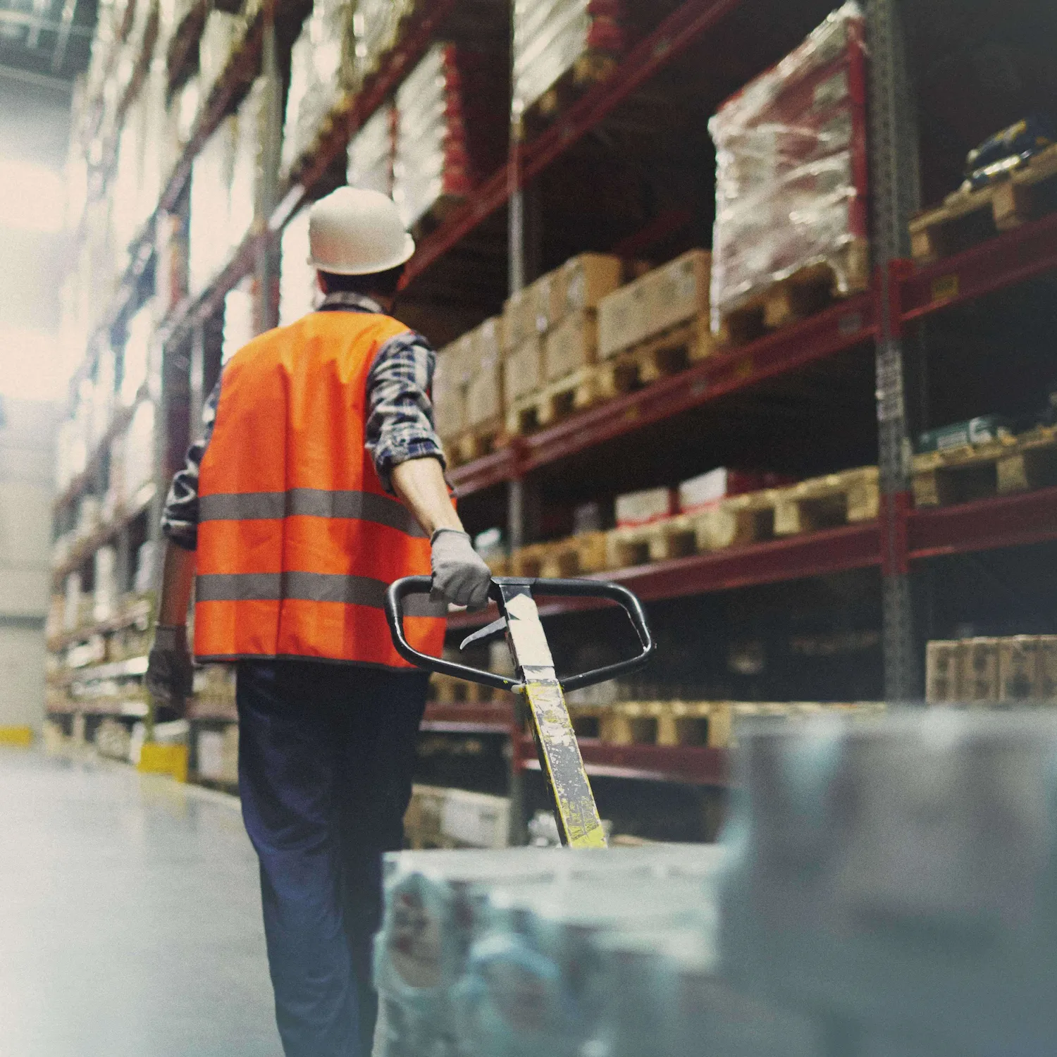 Man in warehouse