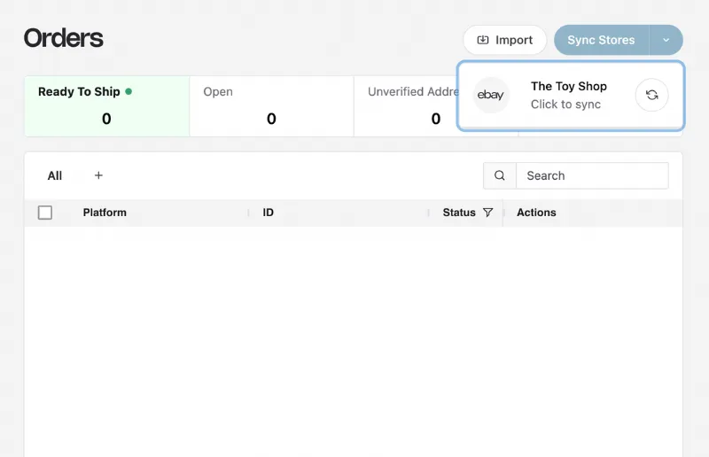 vesyl order processing screenshot