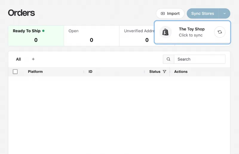 vesyl order processing screenshot