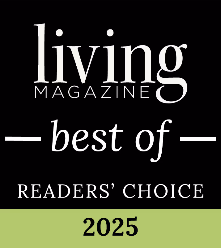 A black and green cover with the words living magazine best of readers'choice.