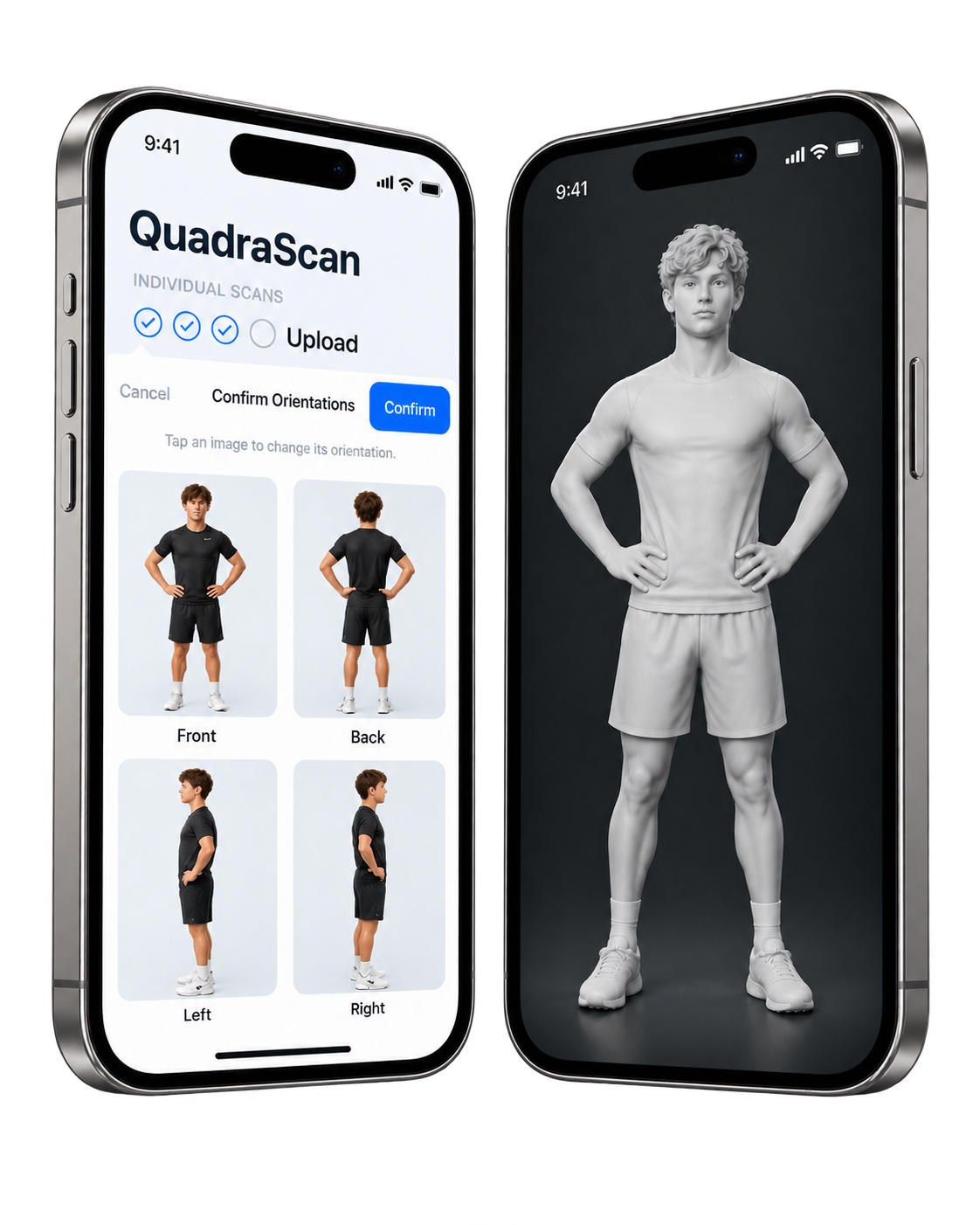 Athlete being scanned with a mobile phone at a Fit:match Scan Day