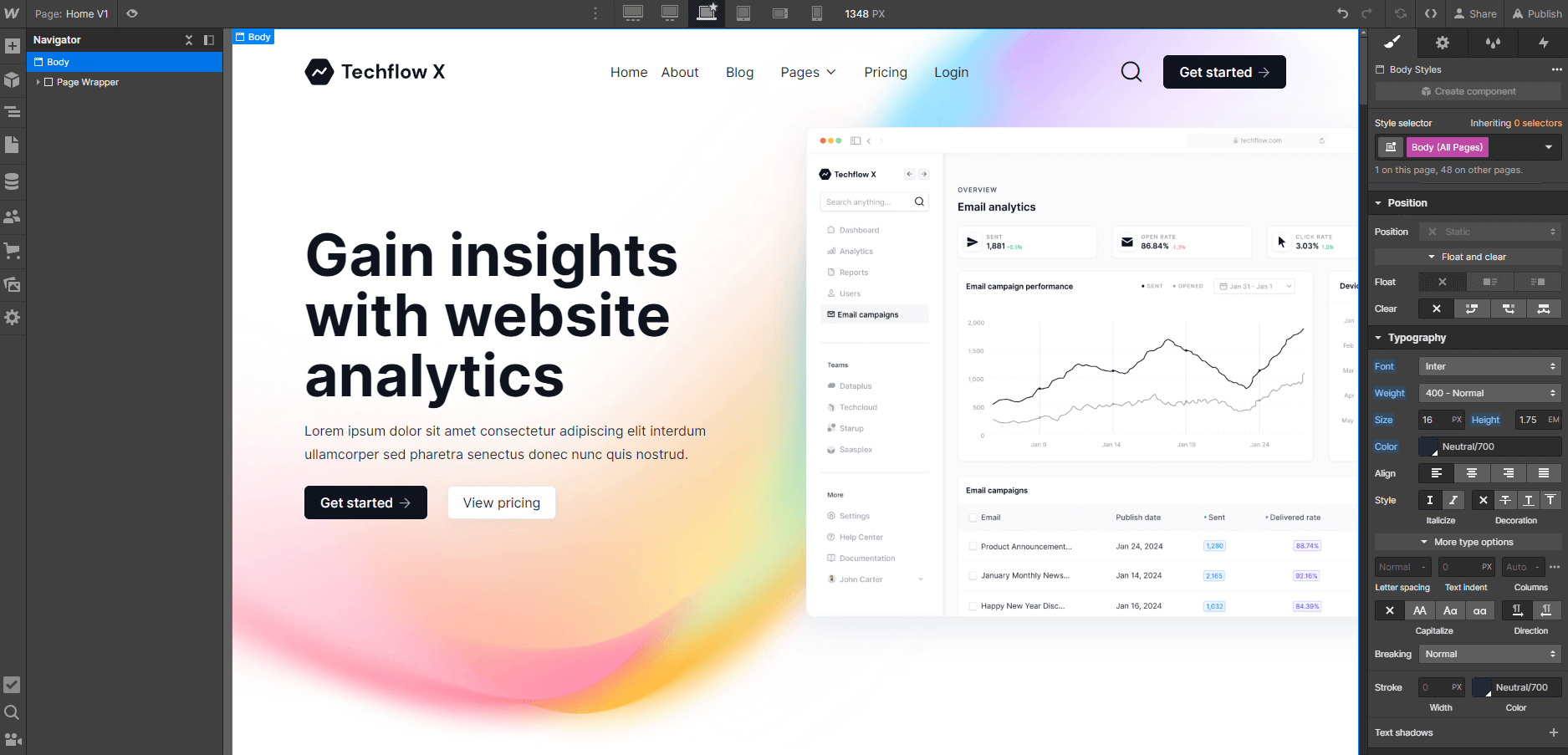 Typography - Techflow X Webflow Template