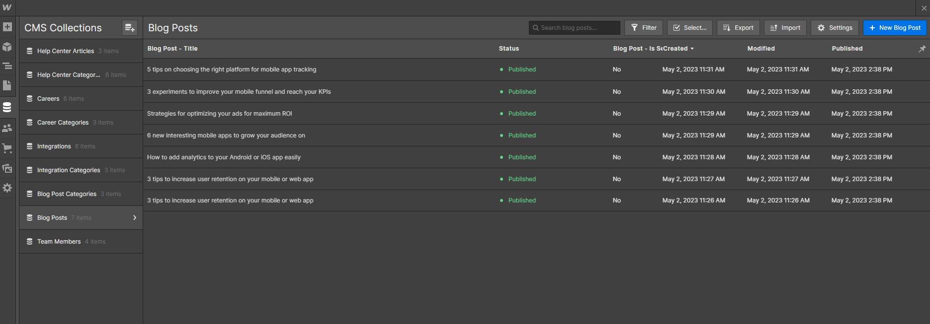 CMS Collection - Techflow X Webflow Template