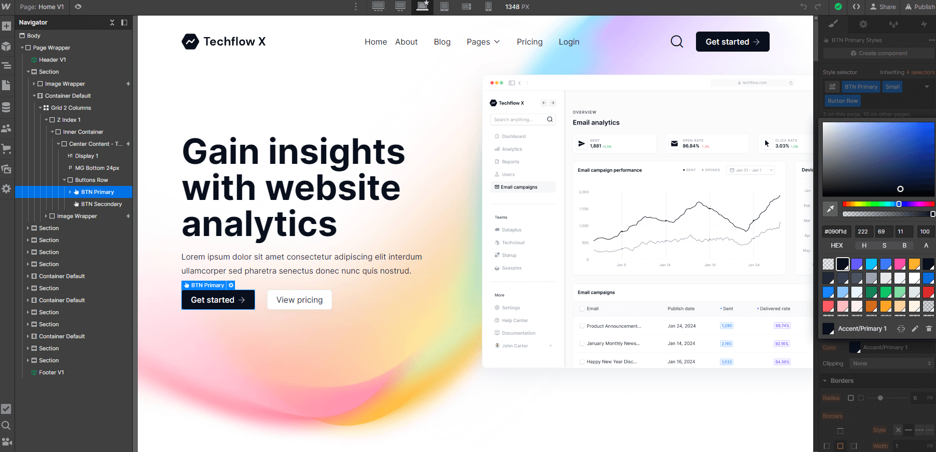 Color - Techflow X Webflow Template