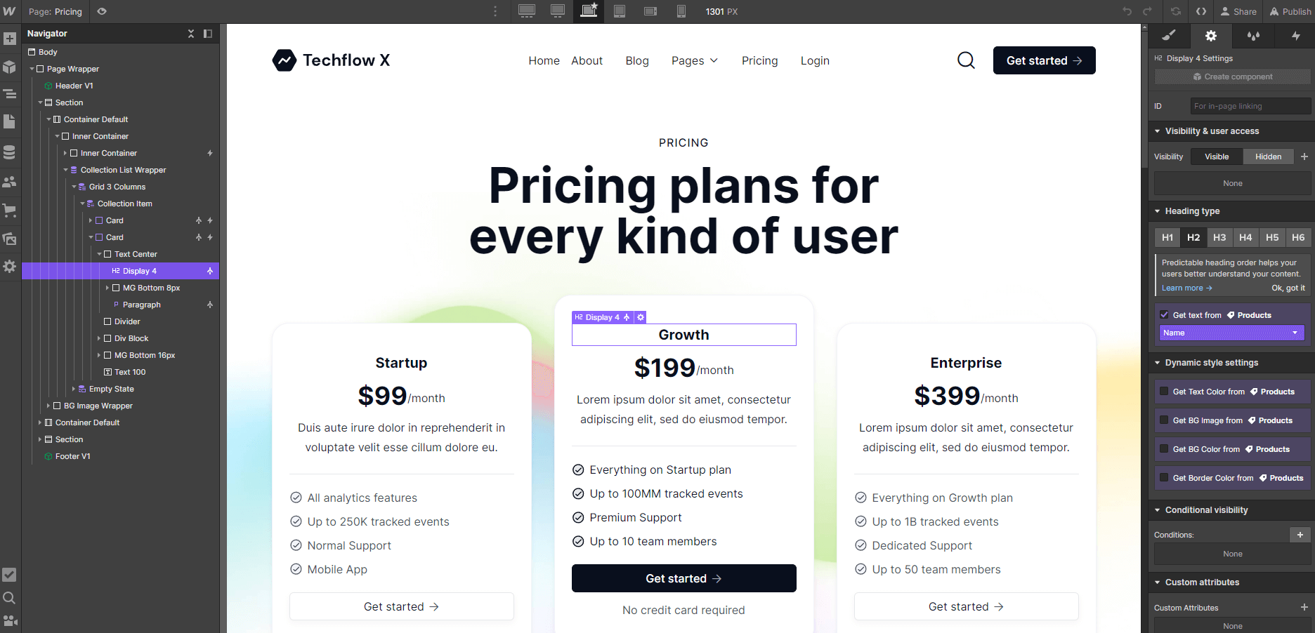 Ecommerce Content - Techflow X Webflow Template