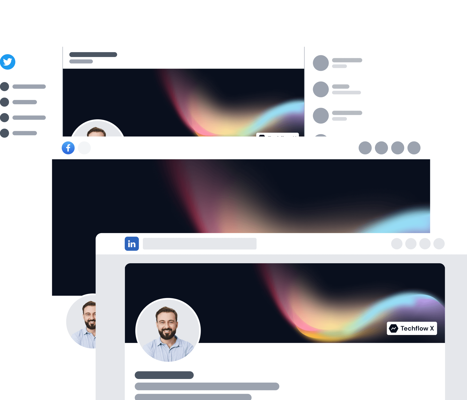 Techflow X - Social Media Assets - Multi Layout SaaS Webflow Template