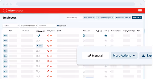 Microkeeper integration with Manatal showing new hire sent through to the payroll software
