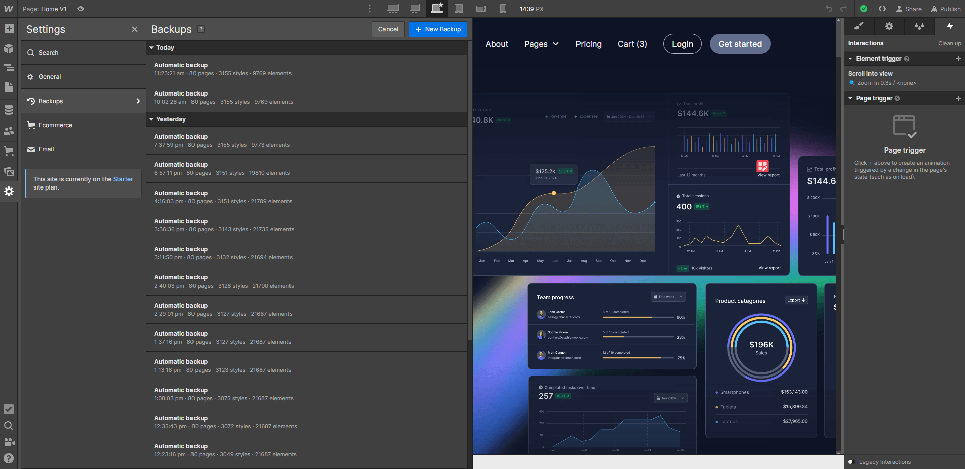 Backups - Darktech X Webflow Template