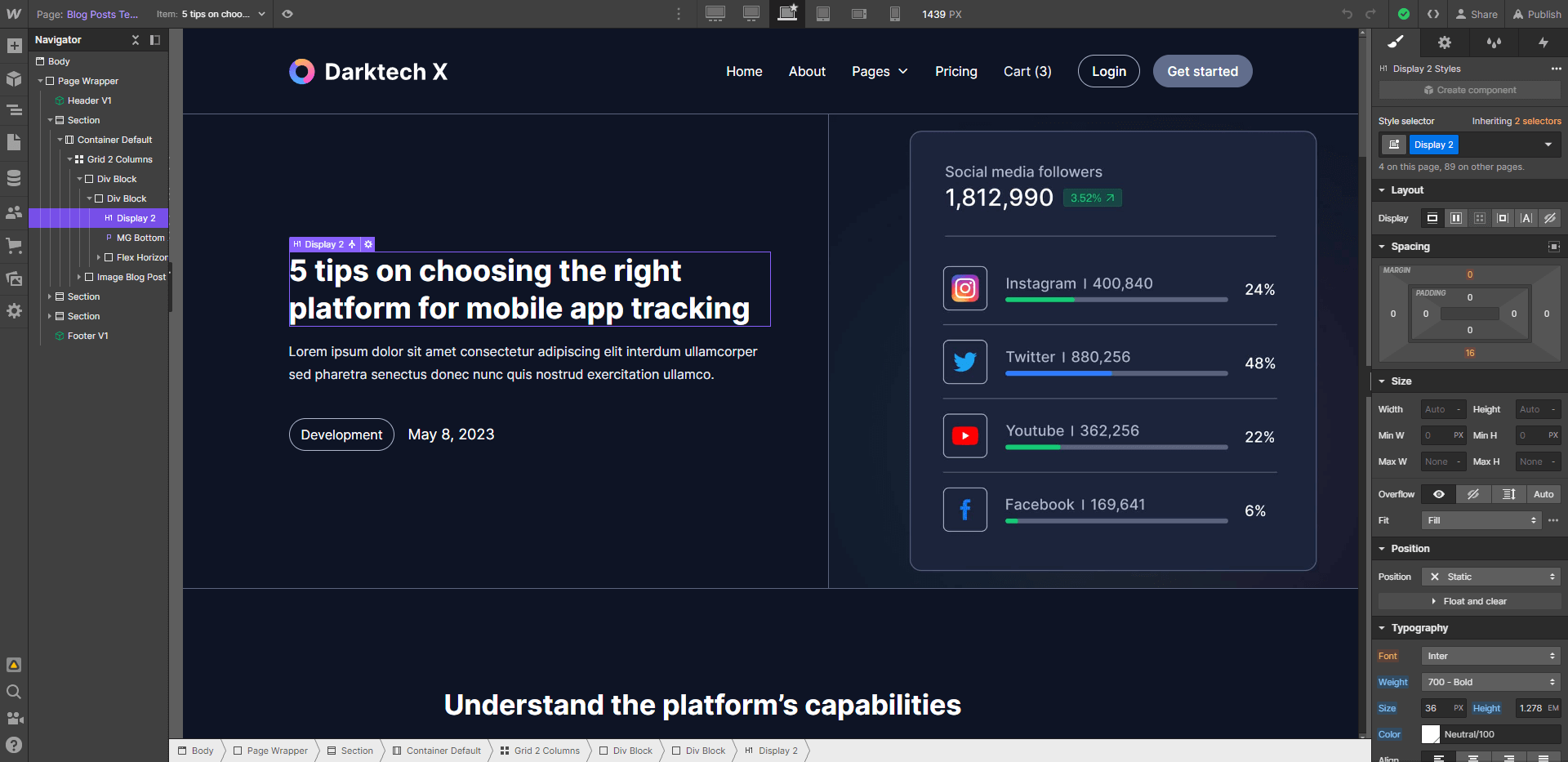 CMS Page - Darktech X Webflow Template