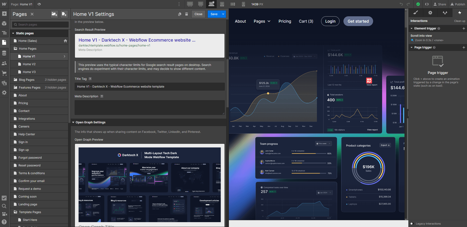 SEO - Darktech X Webflow Template