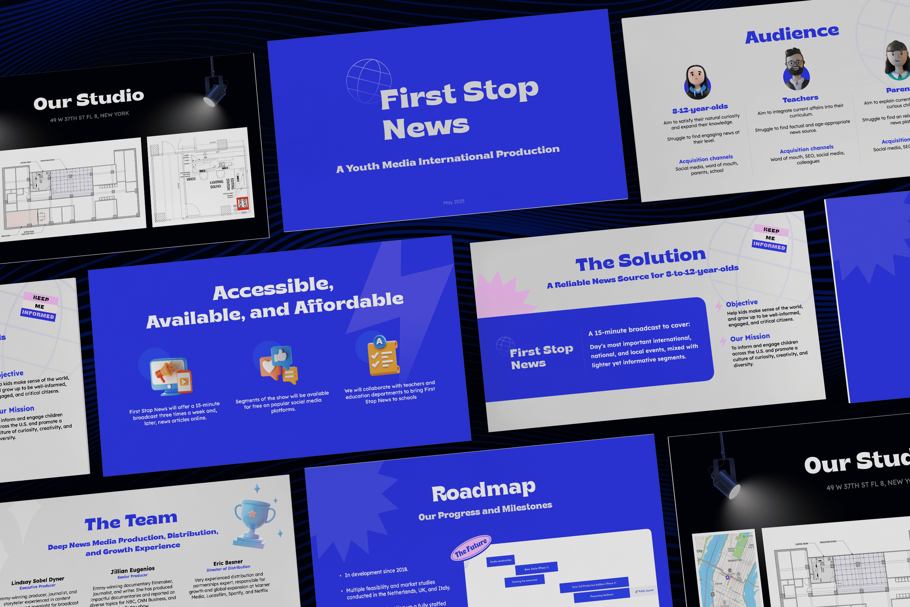 Pitch deck used to raise capital for entertainment channel in NYC