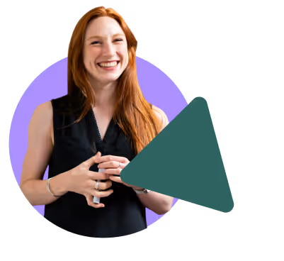 woman in block background