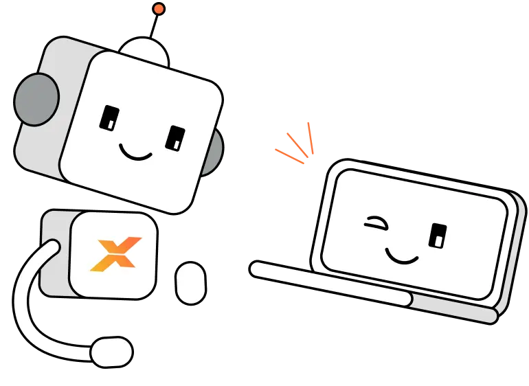 Robot with laptop illustration