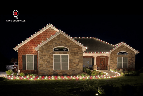 Image of a professional Christmas light project by Hang Louisville