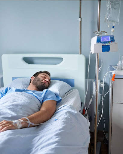 patient under the effects of IV sedation