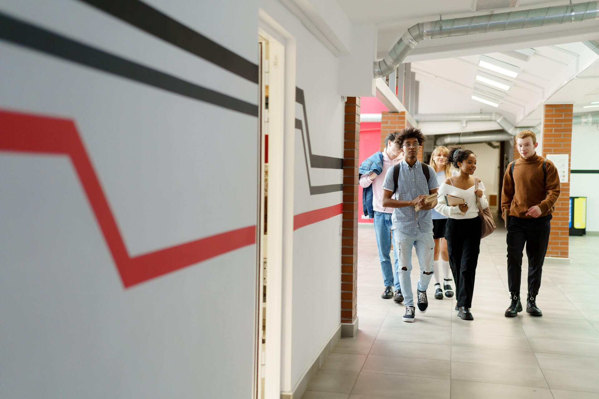 Students Walking in the Hallway