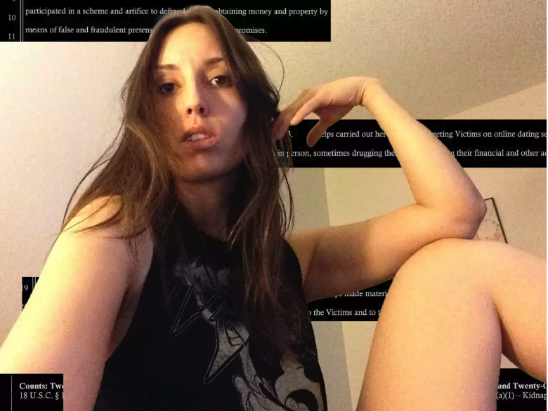 A photo from FBI evidence of Aurora Phelps. (Los Angeles Times photo illustration / Photo via FBI)