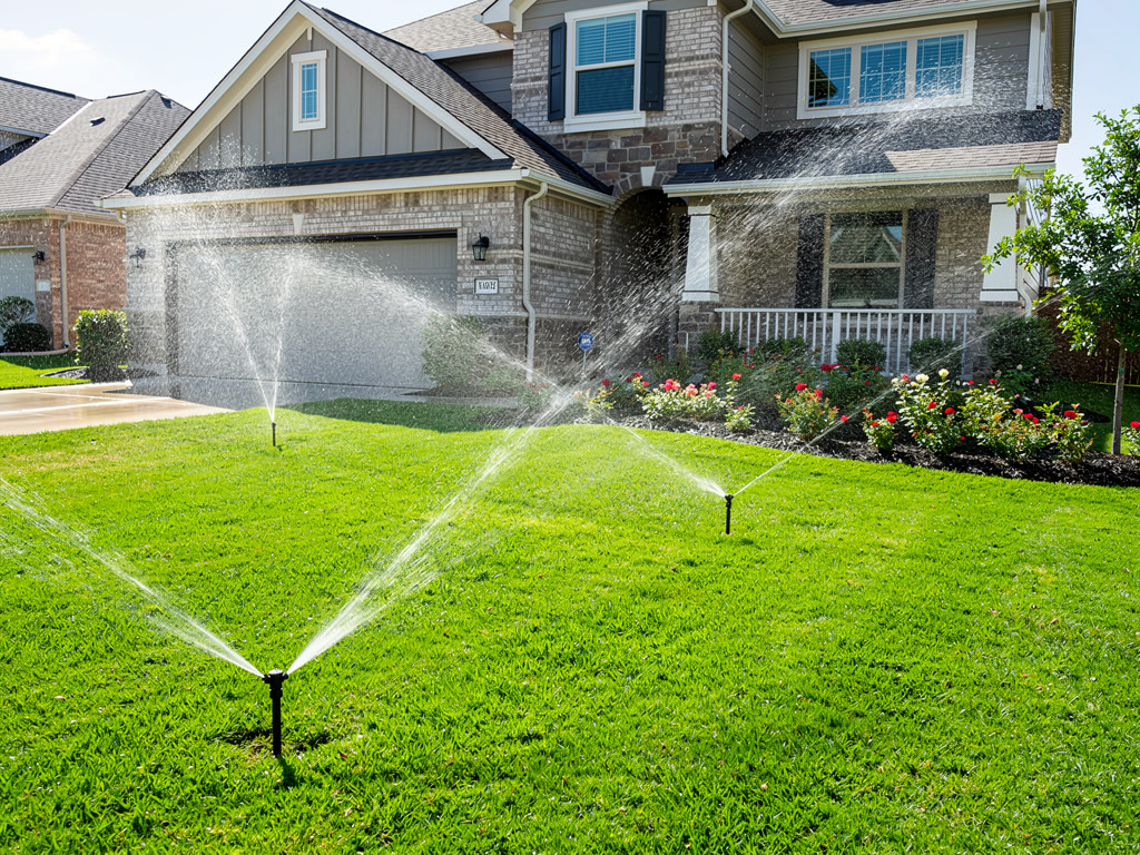 Frozen sprinkler in the cold