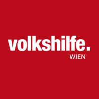 Volkshilfe Wien logo with white text on a red background.
