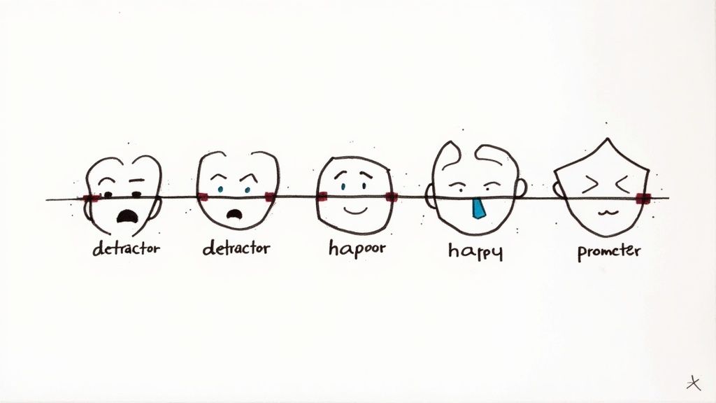An infographic explaining the Net Promoter Score (NPS) calculation and categories