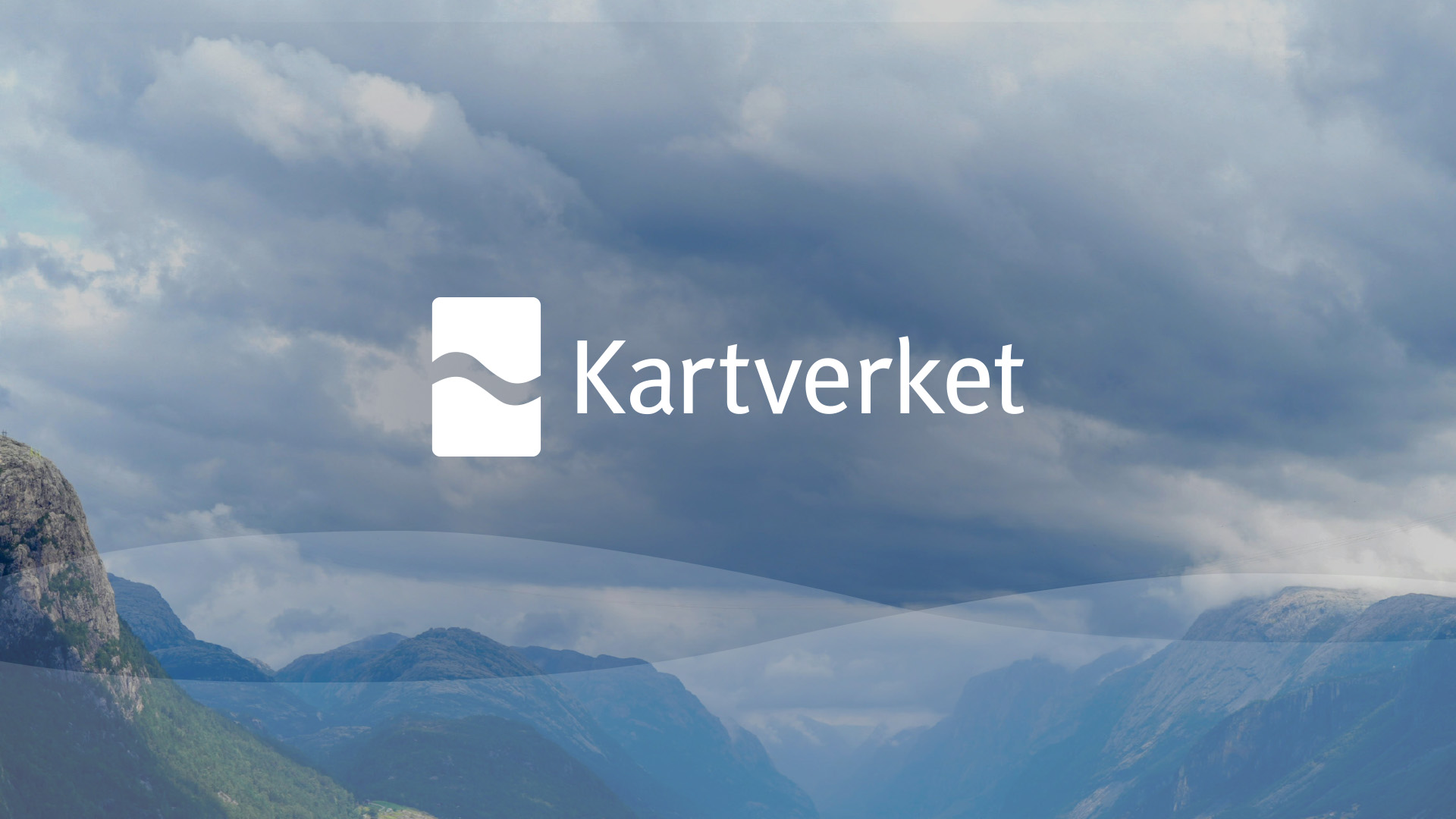 Bilde av norsk landskap med Kartverket logo på