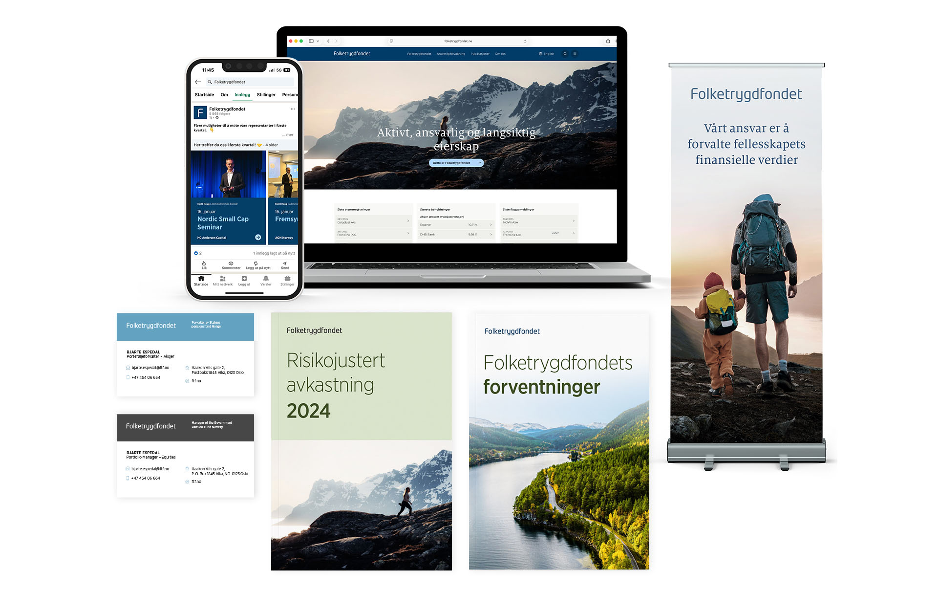 Bilde av ulike kommunikasjonsflater som viser profilen i bruk.