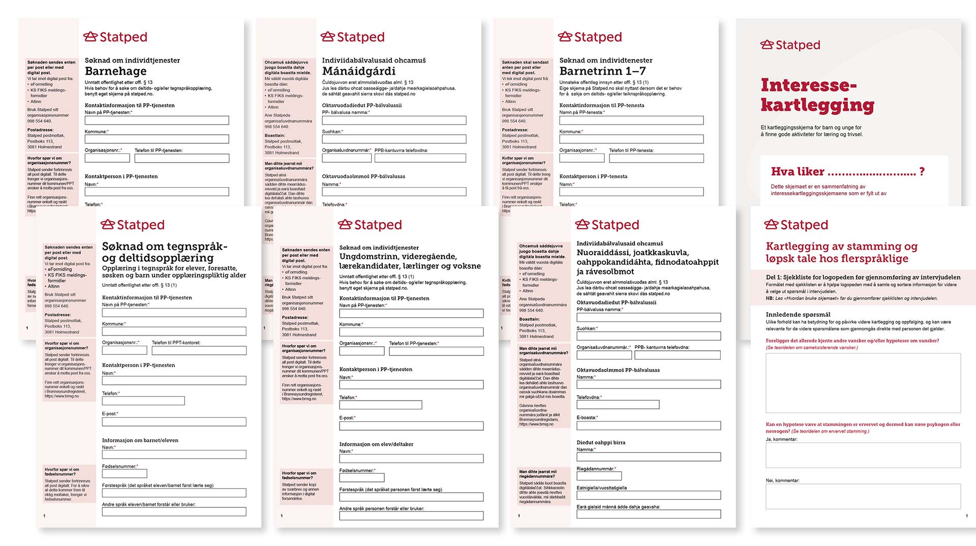 Eksempler på hvordan Statpeds profil har blitt benyttet i dokumenter for interesse-kartlegging