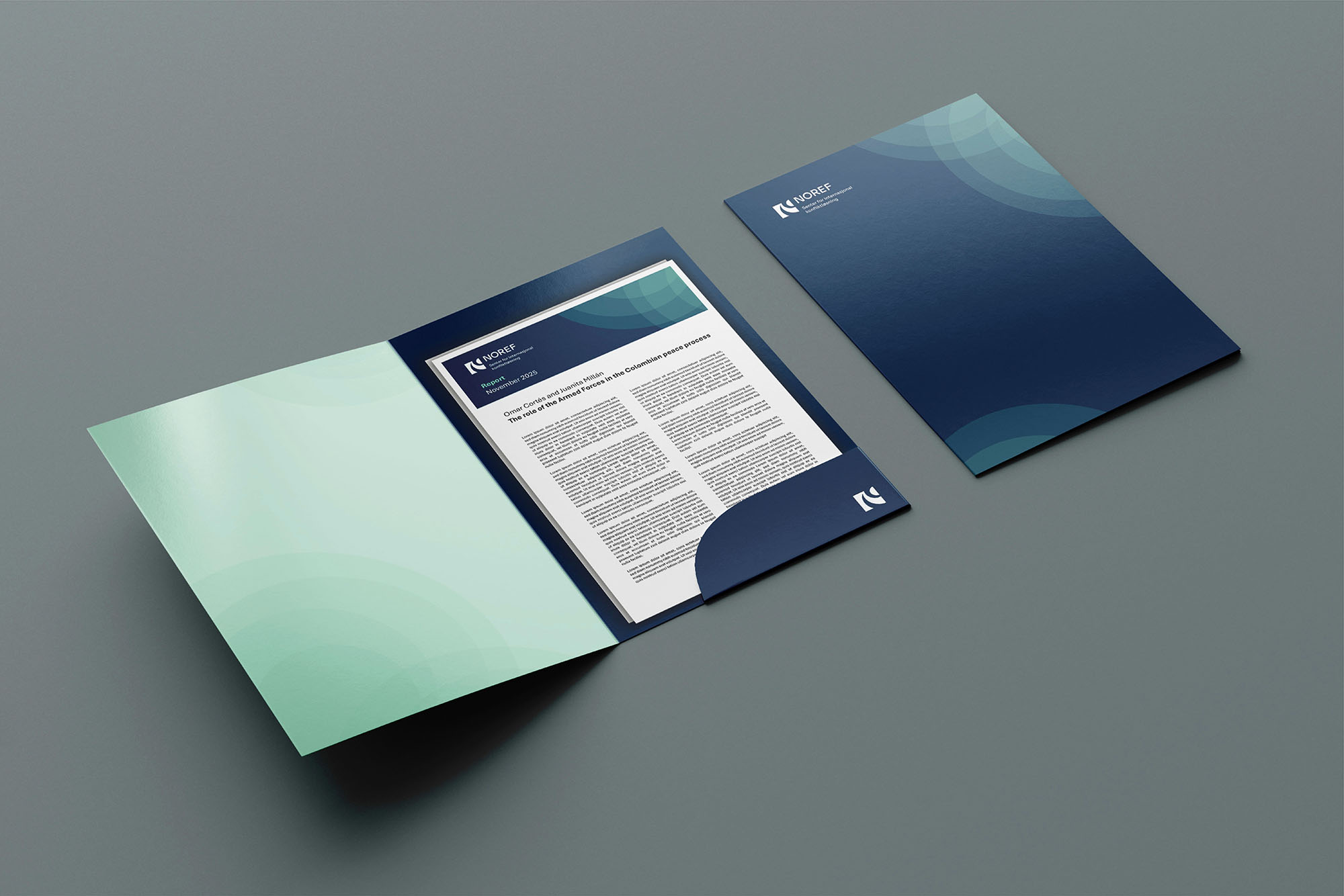 Visningsbilde av hvordan mapper og trykksaker kan se ut i NOREF sin profil