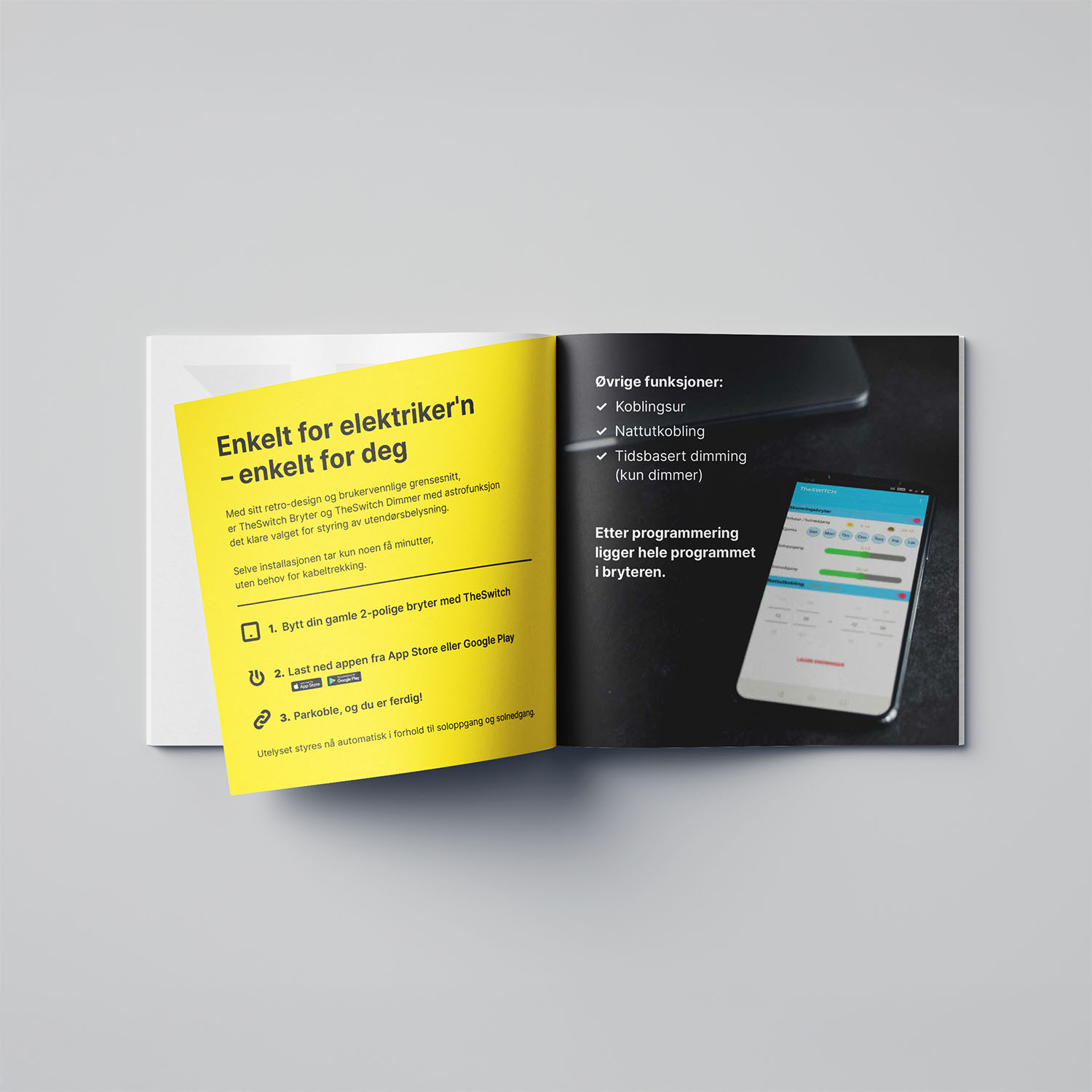 Brosjyre for TheSwitch-produktene til Gylling