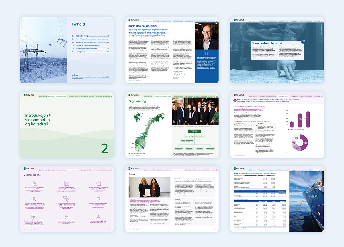 Bilde av utdrag fra Kartverkets digitale årsrapport.