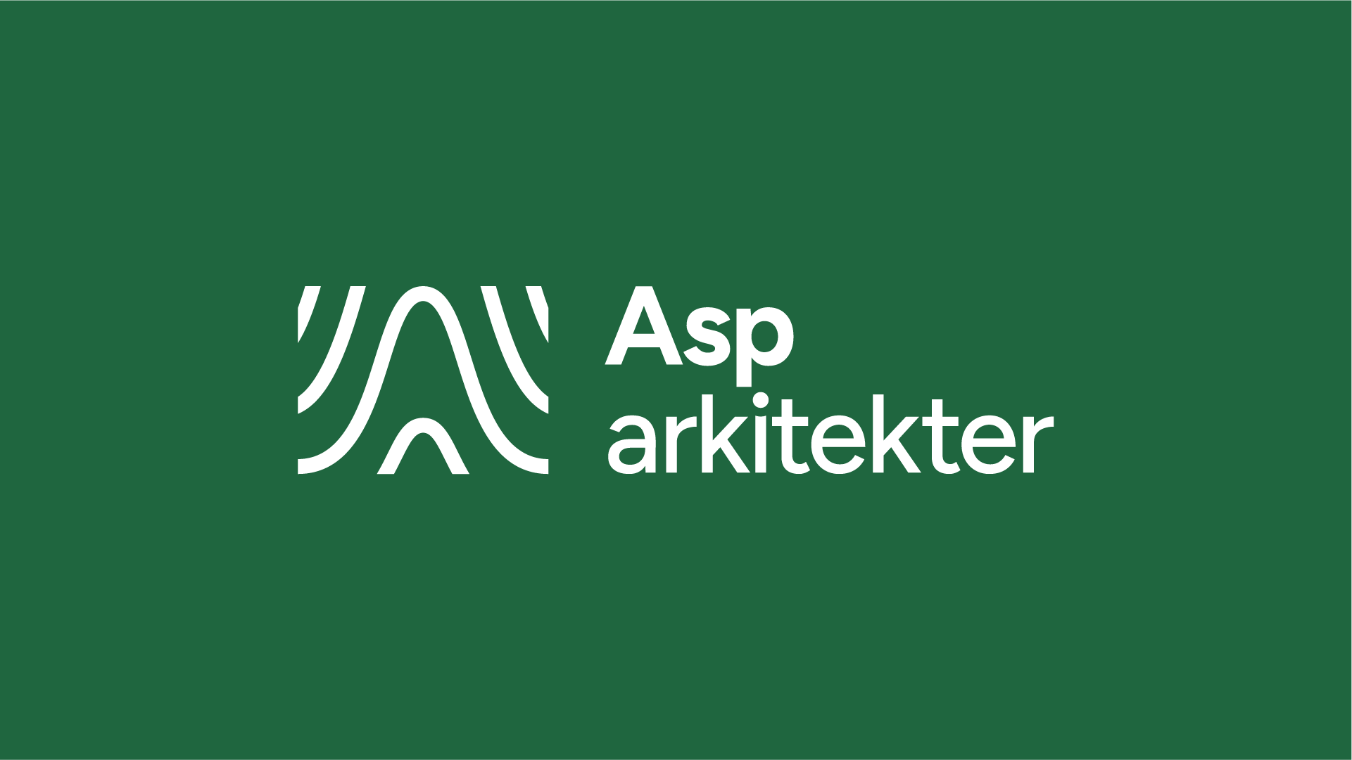 Logoen til Asp arkitekter satt på farget bakgrunn.
