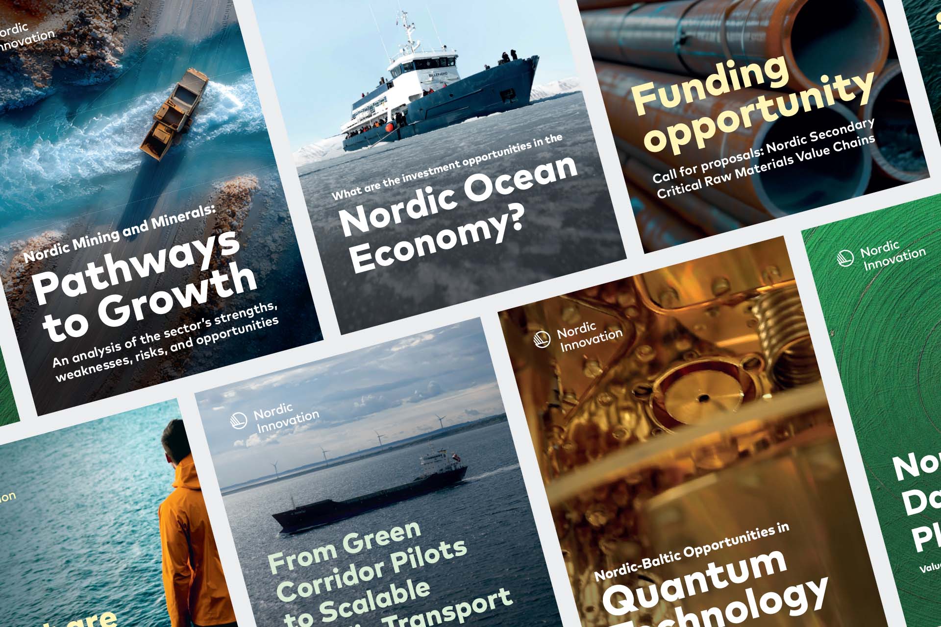 Diverse postkort vi har designet for Nordic Innovation.
