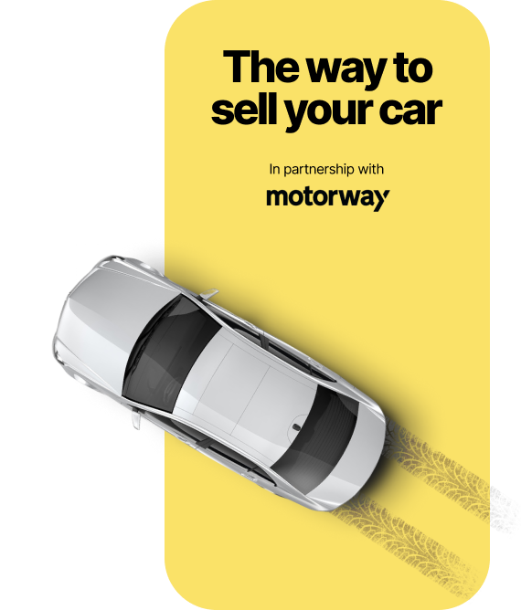 Banner showing Caura x Motorway collaboration so users can sell their car