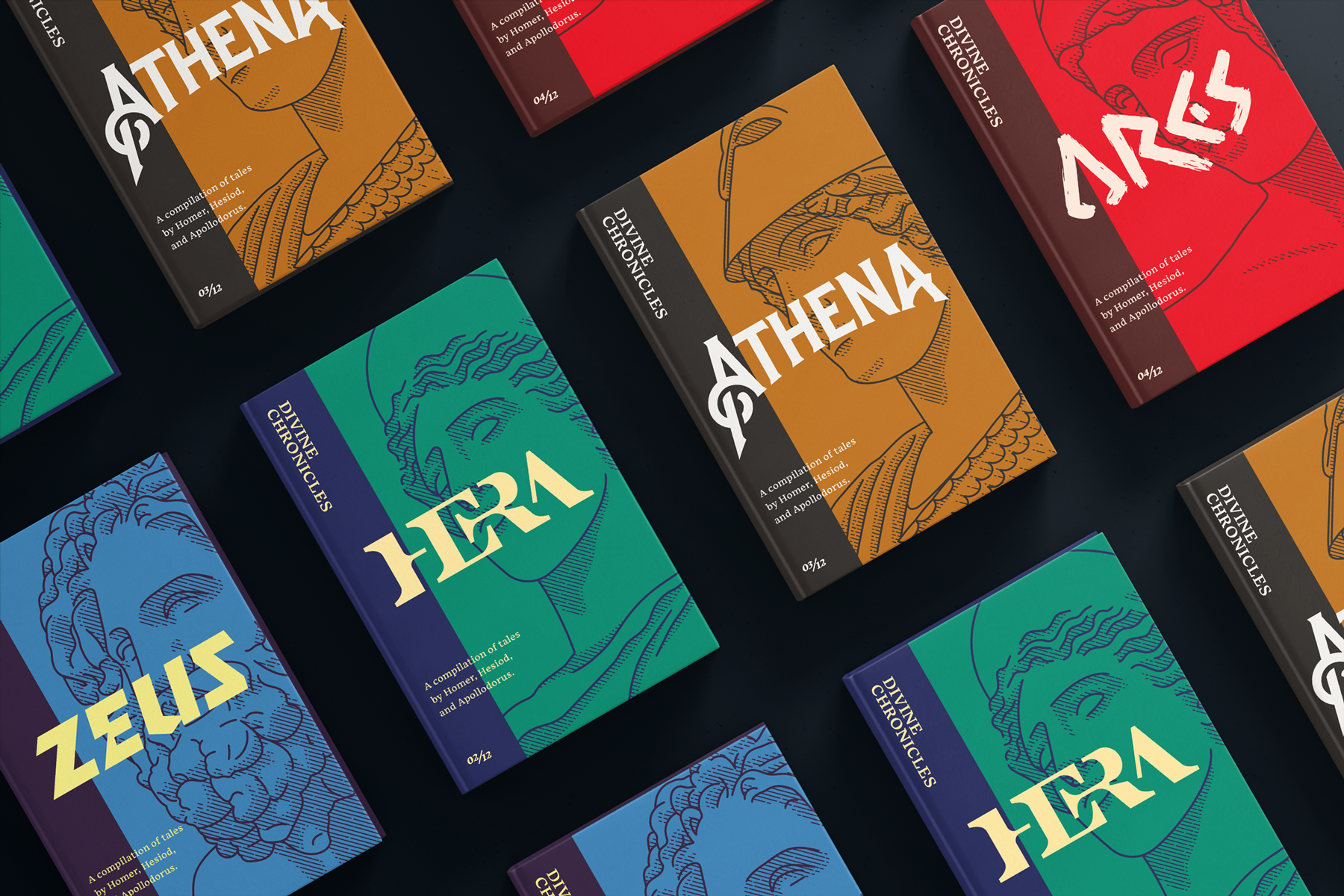 Greek gods book series: custom wordmark & cover design