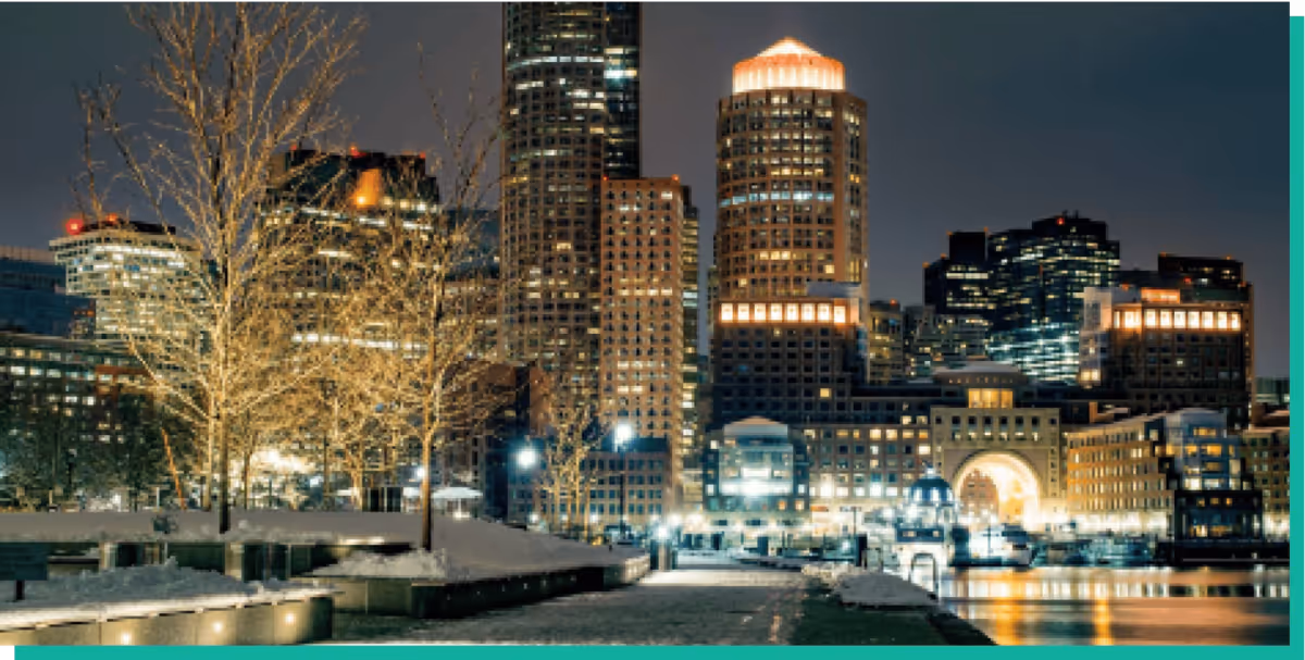 An urban cityscape of Boxford, Massachusetts, showcasing the vibrant metropolitan environment where William C. Huff provides exceptional moving and storage solutions.