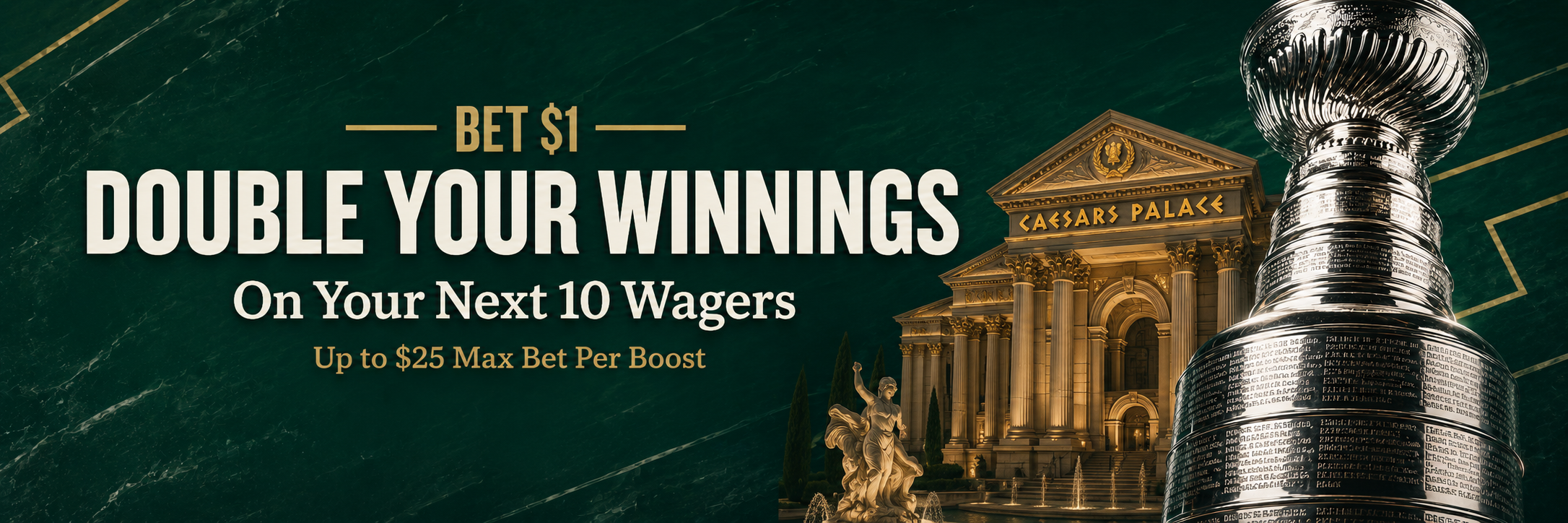 Caesars Stanley Cup Final 2026: Bet $1 Double Your Winnings on Next 10 Wagers