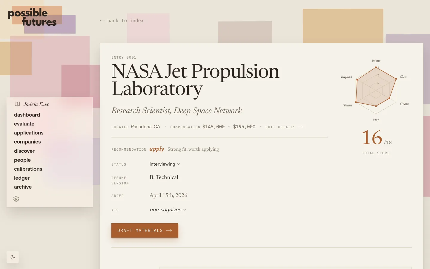 Role page header at the Larger accessibility text size, display type fixed while reading text scales