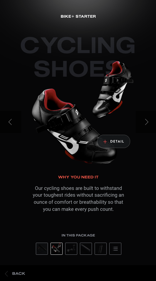 Peloton in-store touchscreen cycling shoes product view