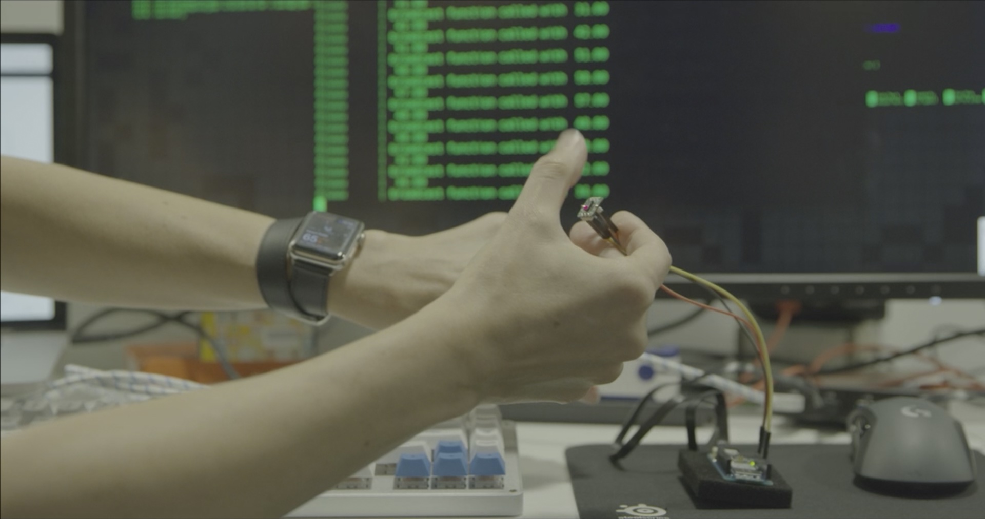 Sensor component testing with firmware debug output