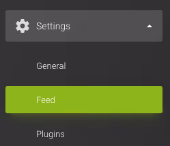 Screenshot: Settings > Feed