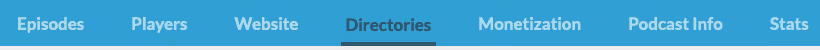Screenshot: Top nav bar with Directories selected