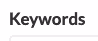 Field lable: Keywords