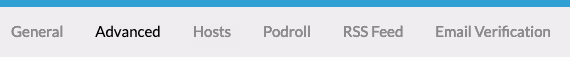 Screenshot: Top Nav bar, with Advanced selected