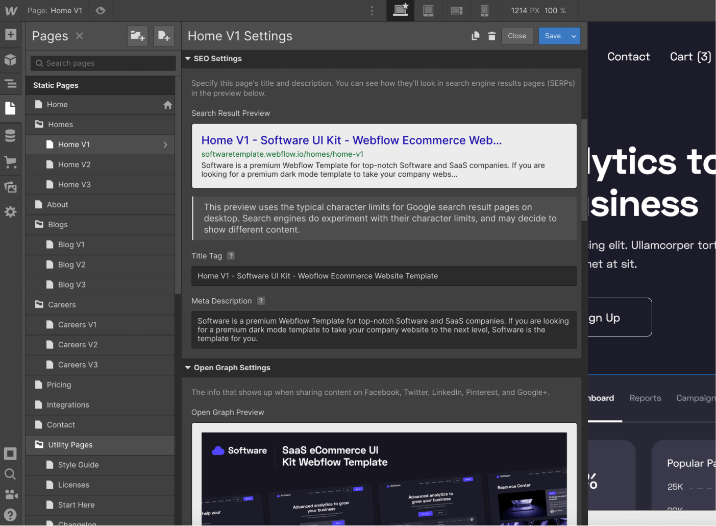 SEO - Software Webflow Template