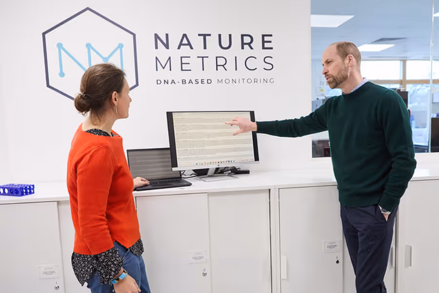 HRH Prince William visits NatureMetrics following Earthshot Prize success