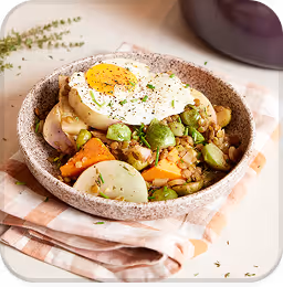 Bord met gezond gerecht.